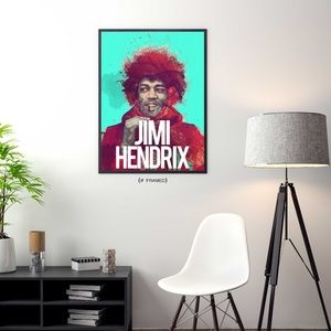 Jimi Hendrix Poster Retro Music Art Print (18x24)